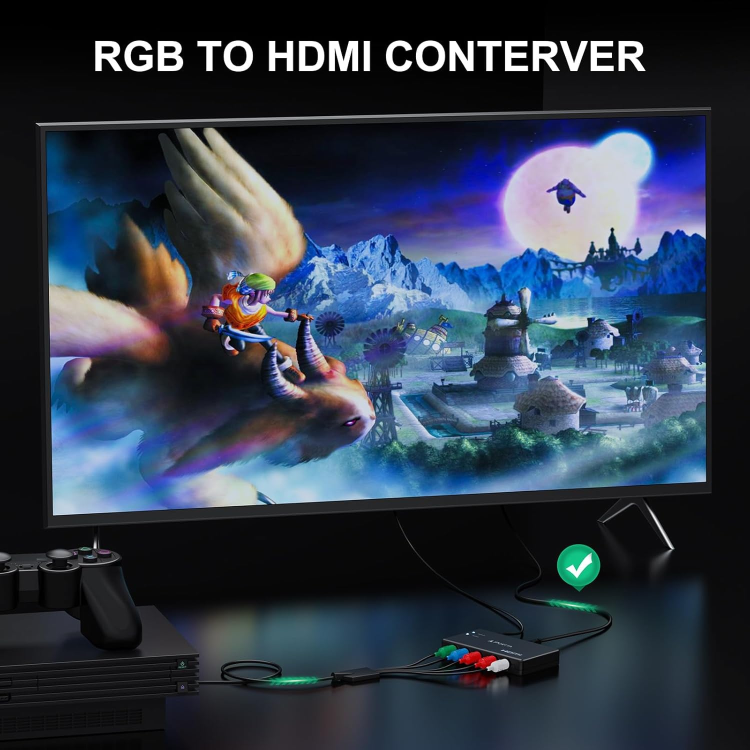Thumbnail 3 de Portta Component to HDMI Converter (YPbPr/RGB + R/L Audio to HDMI v1.3) for 1080P 60Hz