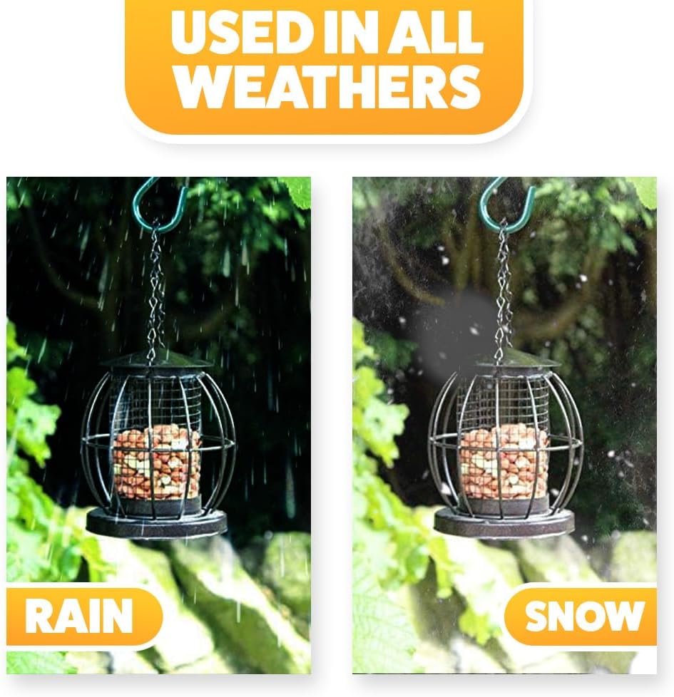 Detalle de HomeZone Mini Cage Bird Feeders: Squirrel-Proof Nut & Peanut Hanging Feeder Set