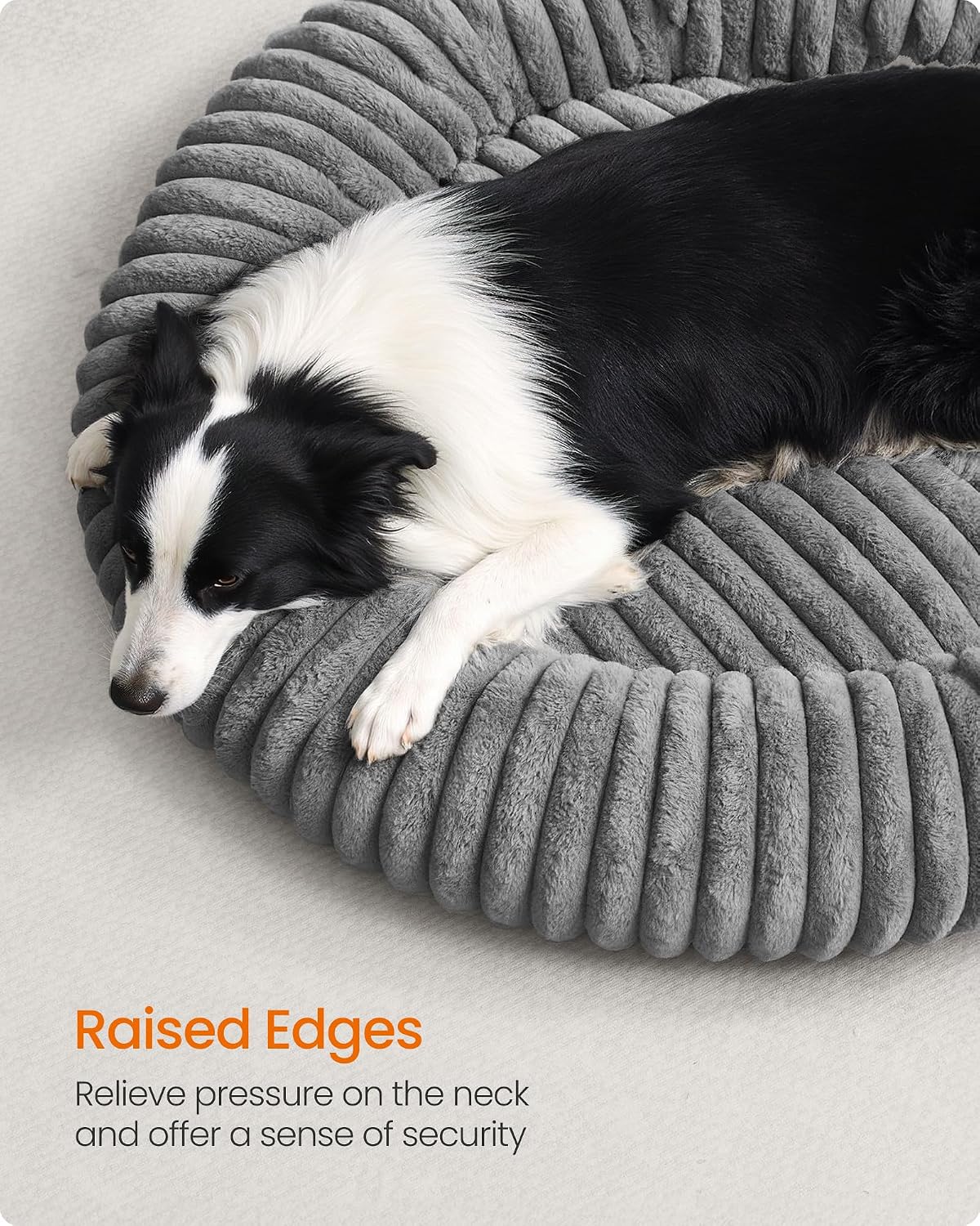 Detalle 2 de Feandrea Dog Bed (Extra Large) 100 cm Donut Bed in Dove Grey, Washable & Non-Slip