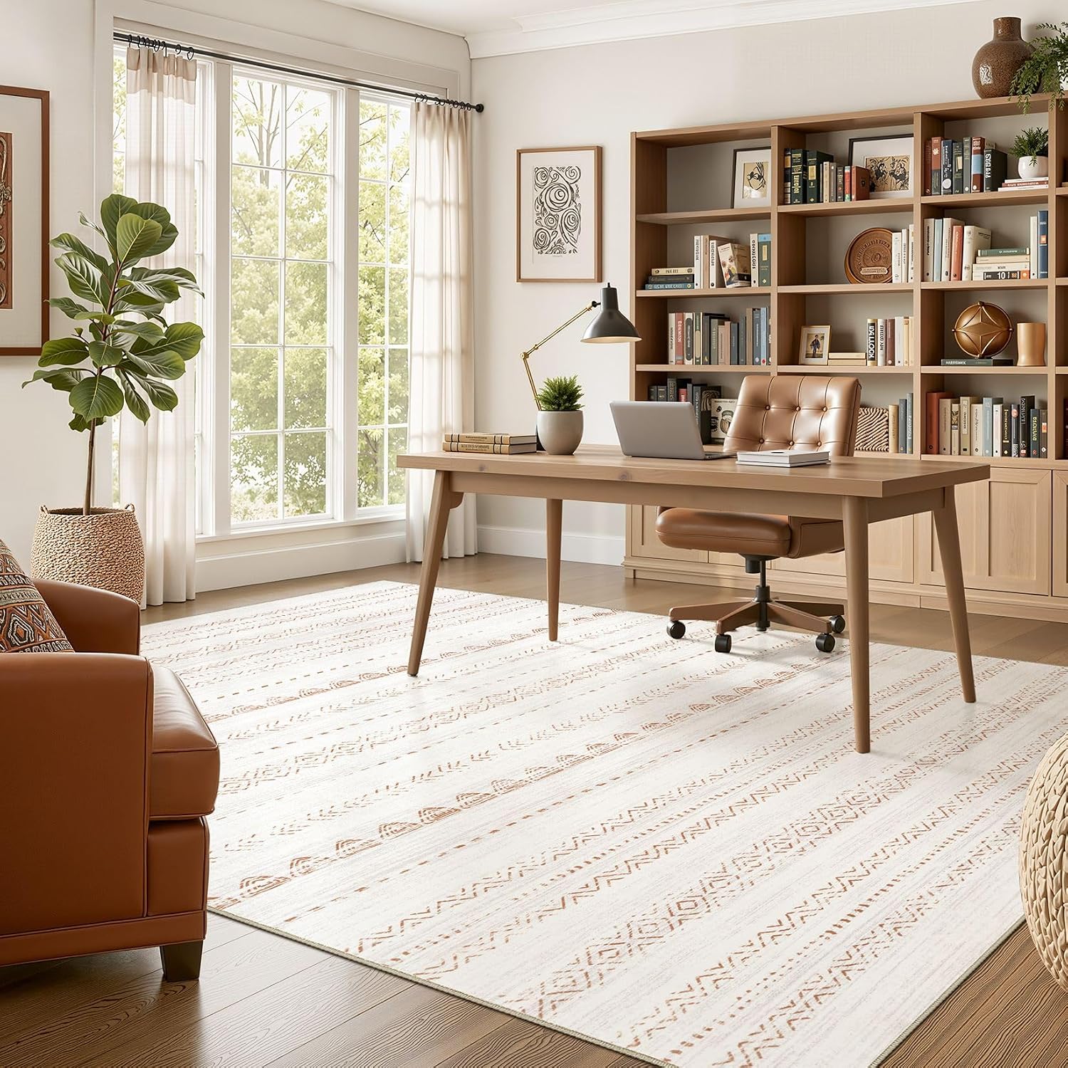 Thumbnail 4 de Nakagishi Area Rug 5x7 Boho Brown 🏡