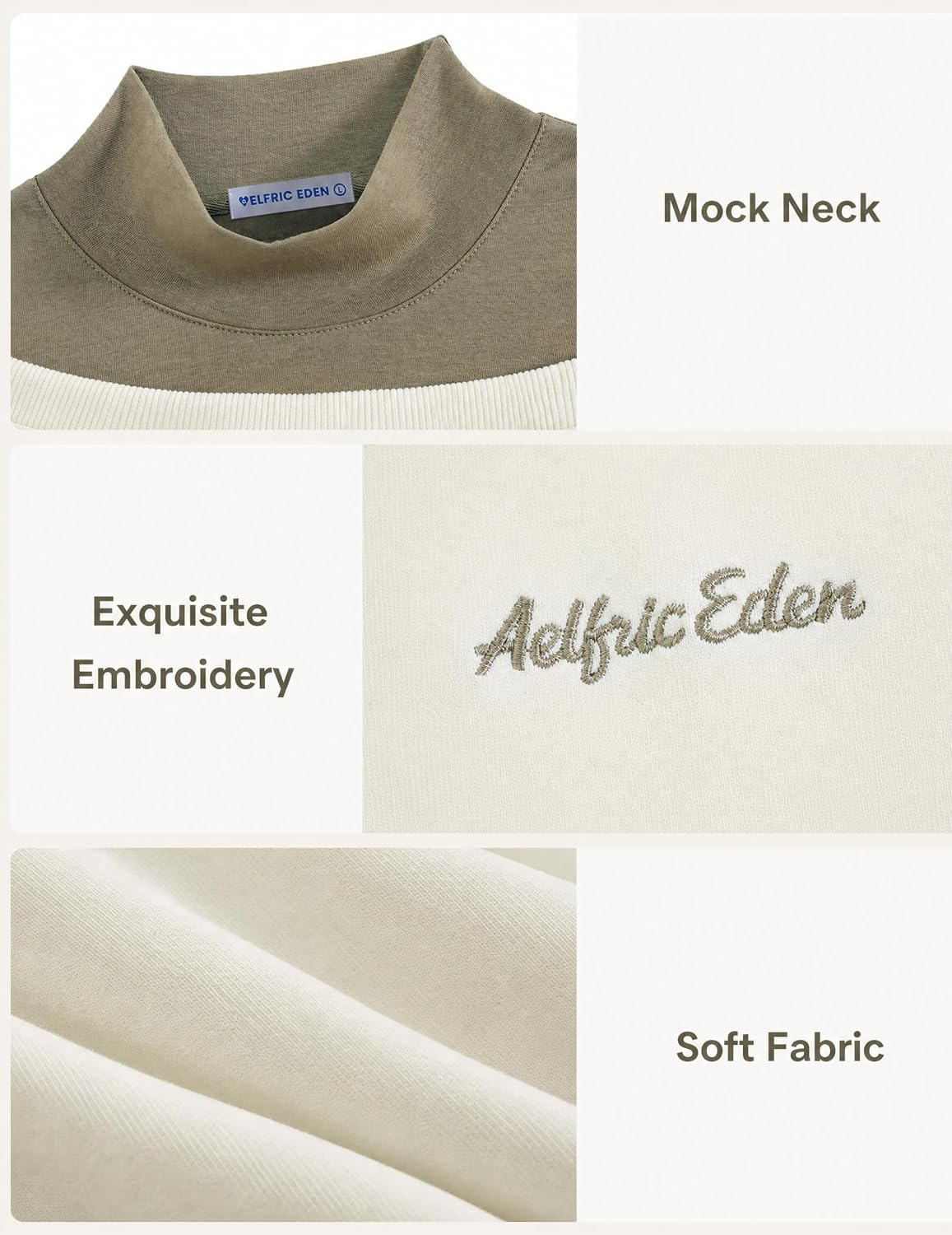 Thumbnail 5 de Aelfric Eden Boxy Off-the-Shoulder Mock Neck Sweatshirt with Color-Block Detail