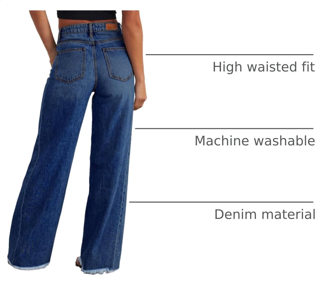 Detalle 2 de SIDEFEEL Zimbaplatinum high waist wide leg jeans