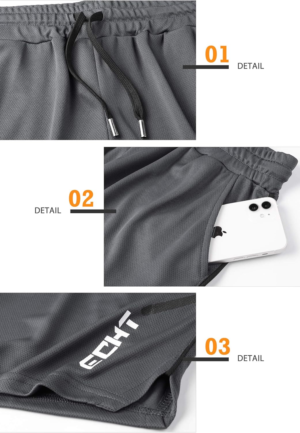 Thumbnail 3 de Superora Men's Running Gym Shorts with Pockets – Breathable Quick-Dry Training Shorts