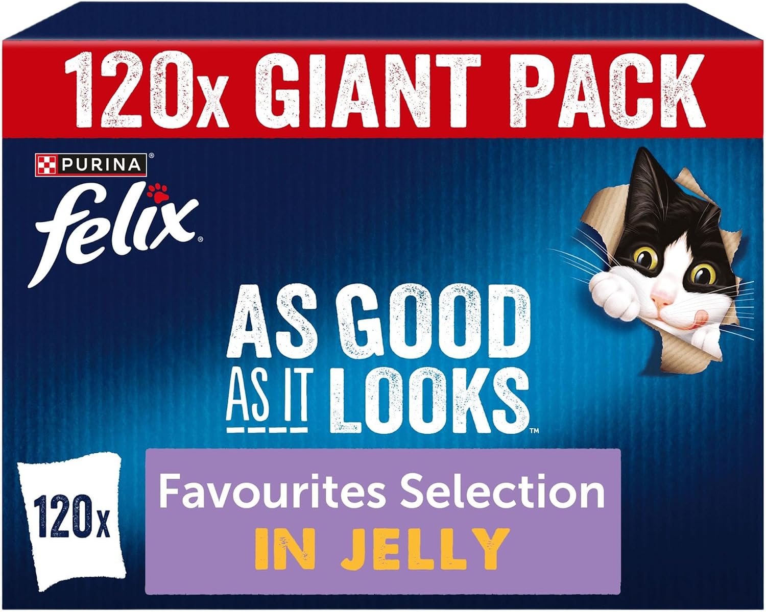 Detalle de Felix As Good As It Looks Favourites Selection in Jelly Wet Cat Food 120x85g