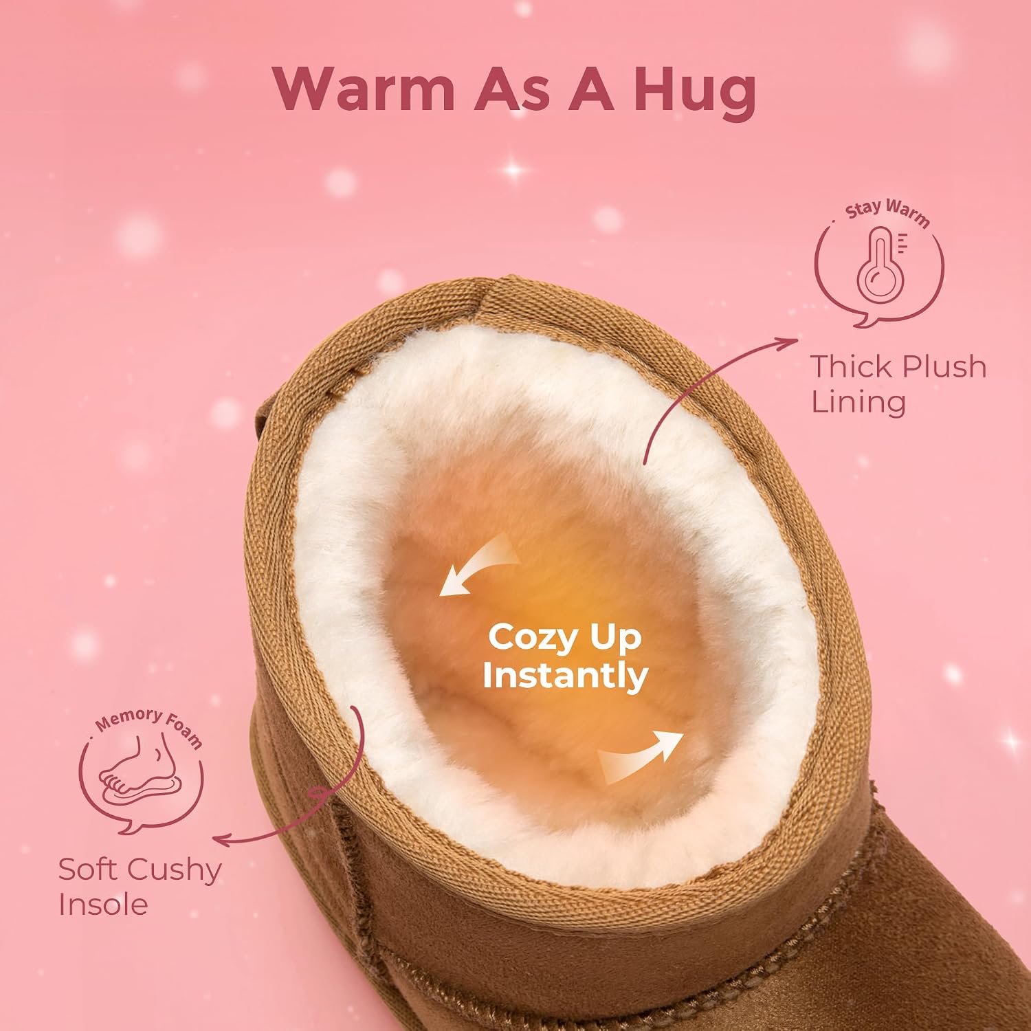 Detalle de DREAM PAIRS Girls' Winter Boots with Faux Fur