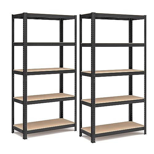 Detalle de SONGMICS Schwerlastregal 2er-Set 90 × 40 × 180 cm – stabil, verstellbar, ideal für Keller und Garage