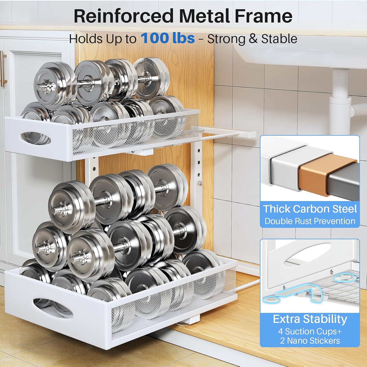 Detalle 2 de Under-Sink Organizer, 2-Tier Pull-Out