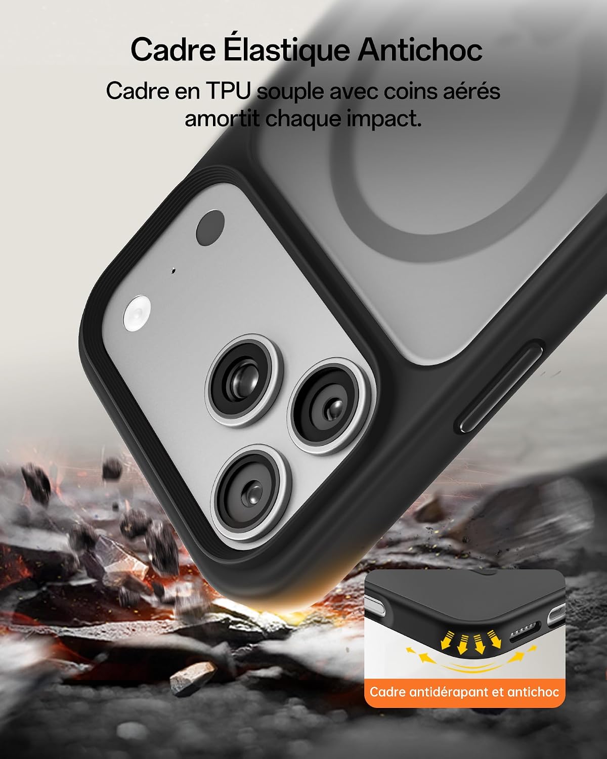 Detalle 2 de Coque magnétique UNBREAKcable pour iPhone 17 Pro, 6,3 pouces