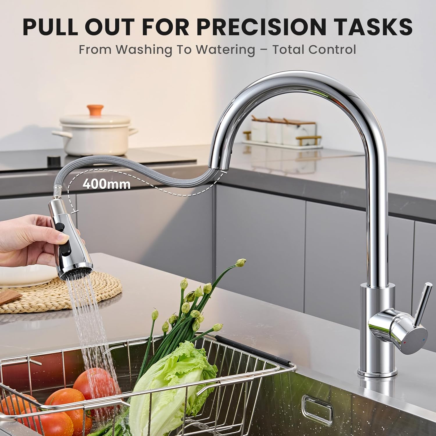 Thumbnail 2 de DERW Kitchen Tap with Pull Out Spray