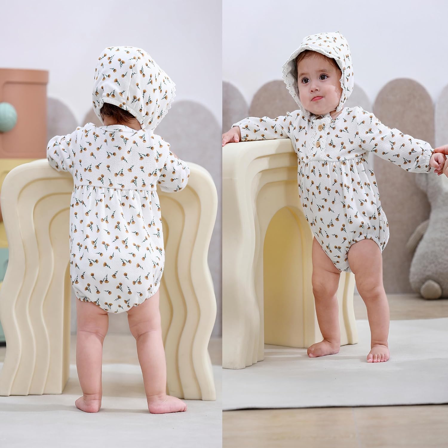 Thumbnail 5 de MAMIMAKA Newborn Bubble Rompers 4 Pack