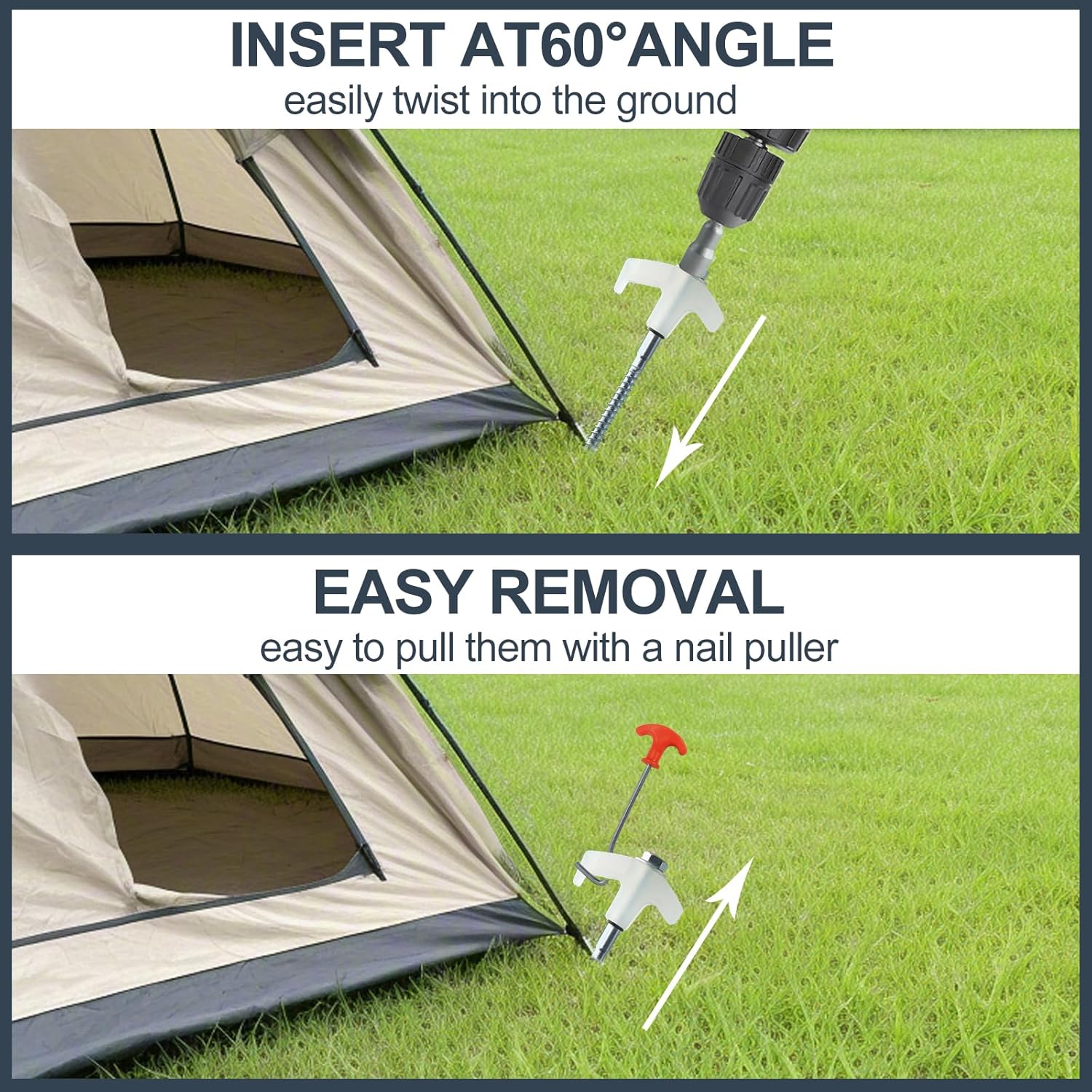 Thumbnail 2 de 20 Pcs 8inch Heavy Duty Tent Pegs – Storm Proof Steel with Storage Case