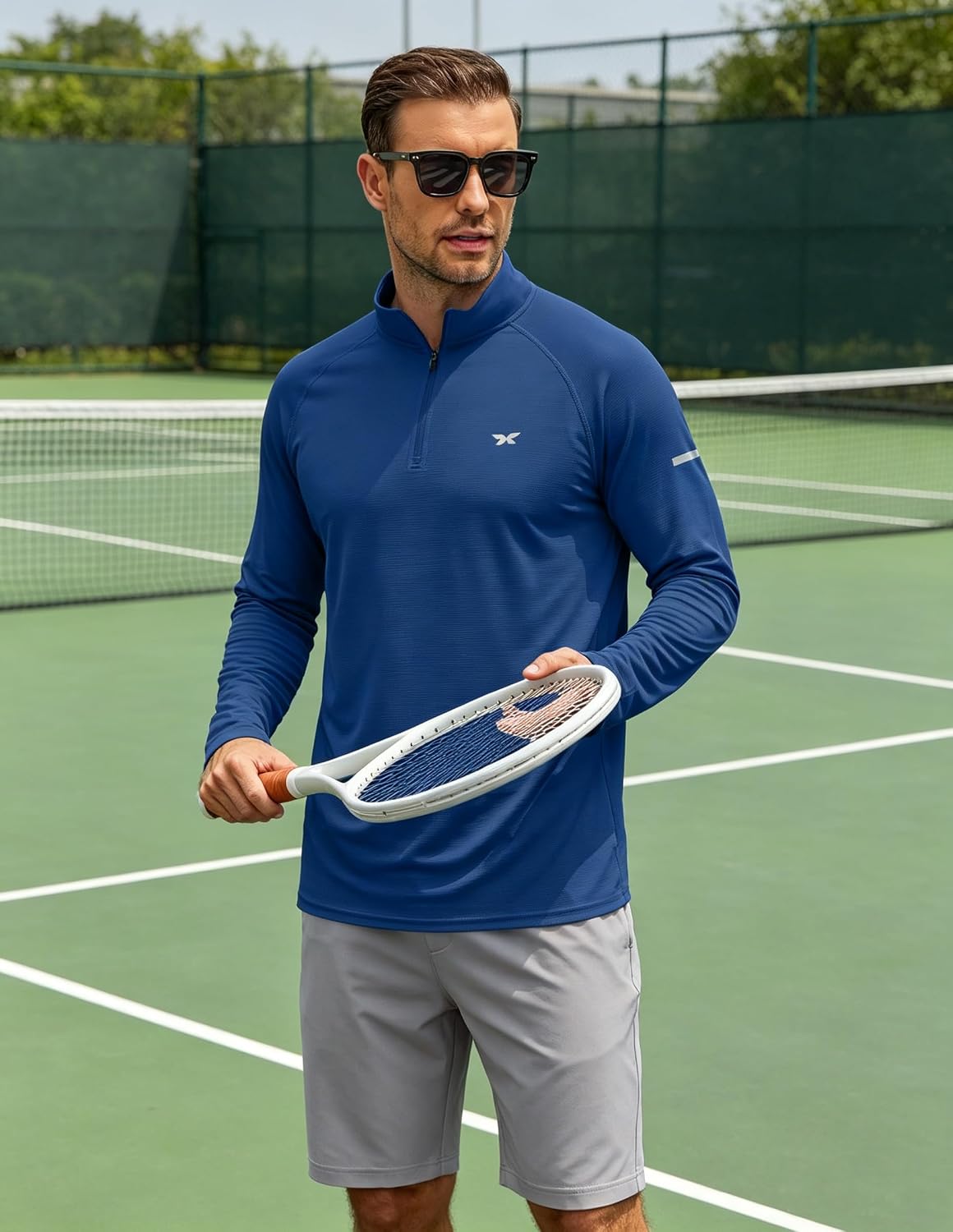 Detalle de COOFANDY Men's Quarter-Zip Athletic Shirt UPF 50+
