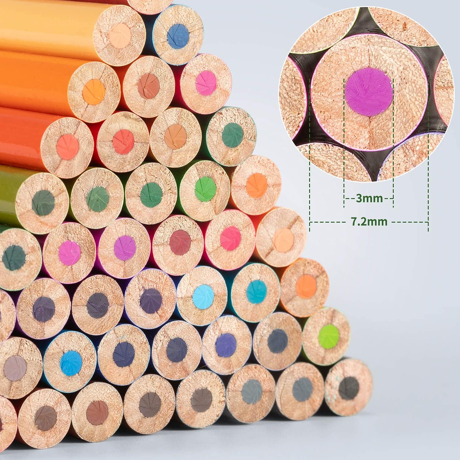 Detalle 2 de FanVean 101 Colored Pencils, 50 Colors, Soft Core, Pre-Sharpened