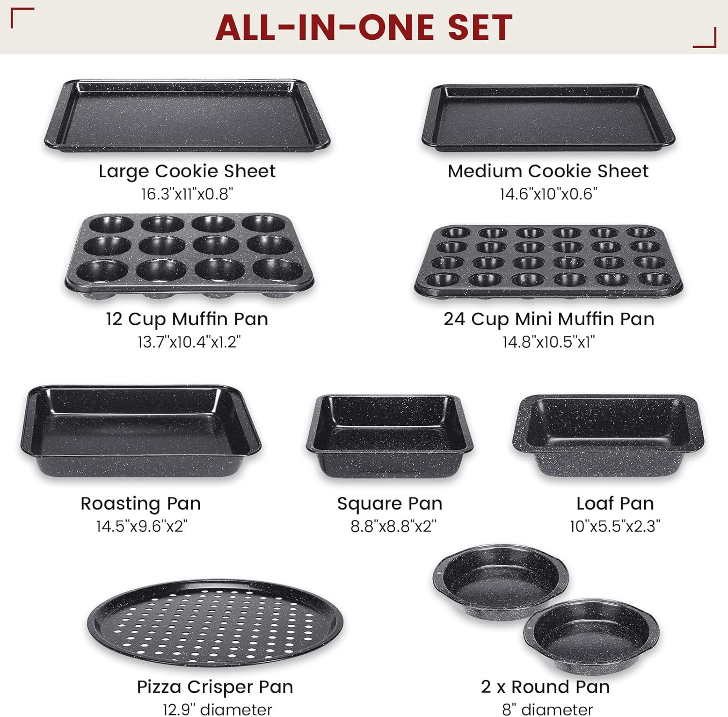 Thumbnail 1 de Terlulu 10-Piece nonstick baking pans set