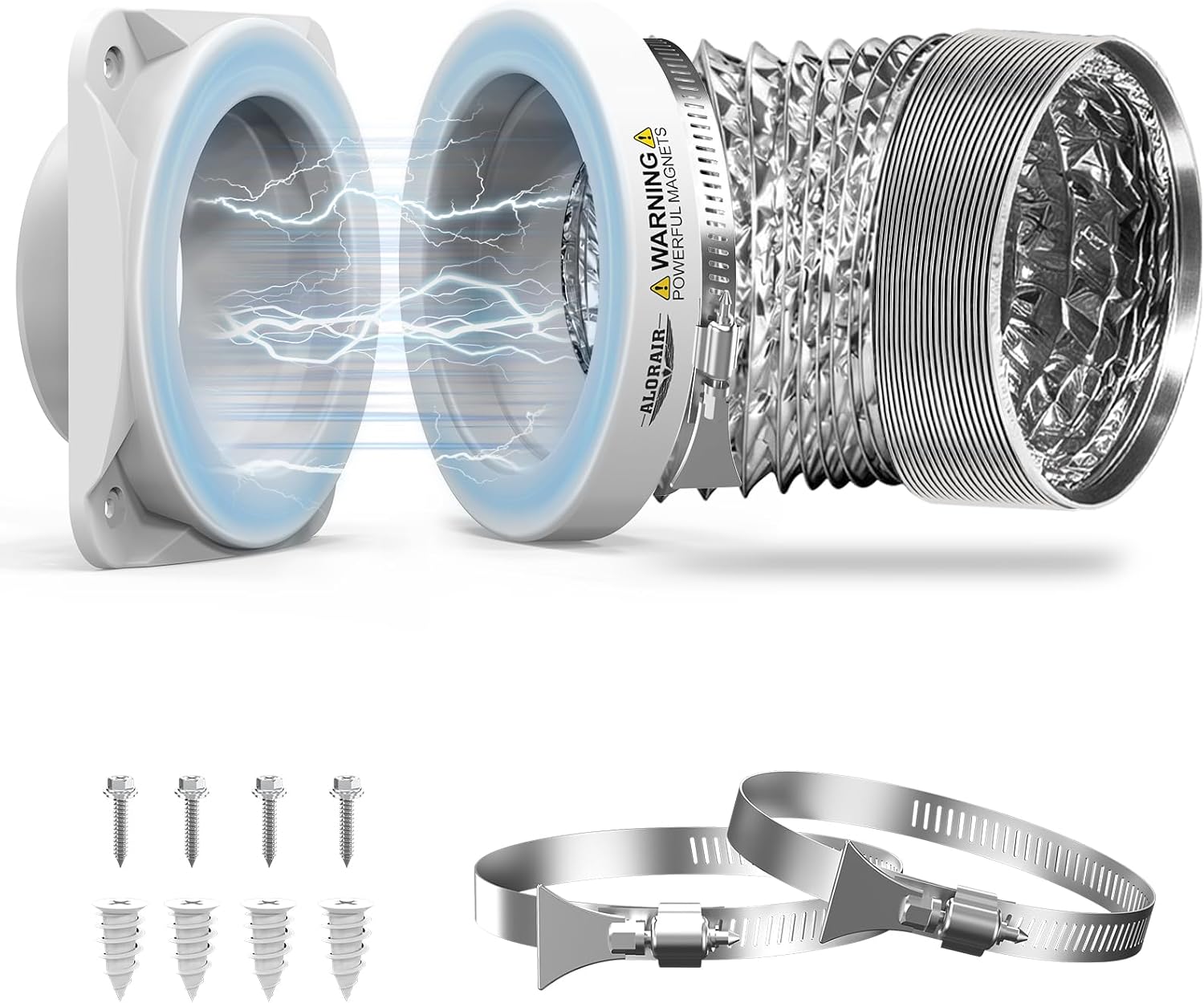 Detalle de ALORAIR DV180 Magnetic Dryer Vent Connector Kit with 4-Inch Hose