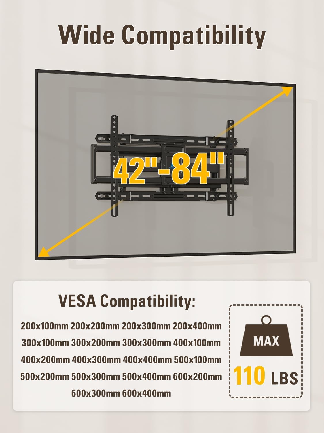 Thumbnail 6 de Mounting Dream MD2296-24K Full Motion TV Mount 84"