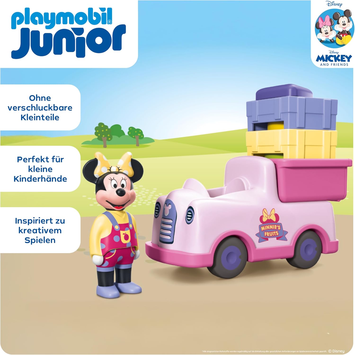Detalle de PLAYMOBIL JUNIOR & Disney Minnie Maus Obst-Transporter (71770) – Sortierspaß für Kinder ab 1 Jahr