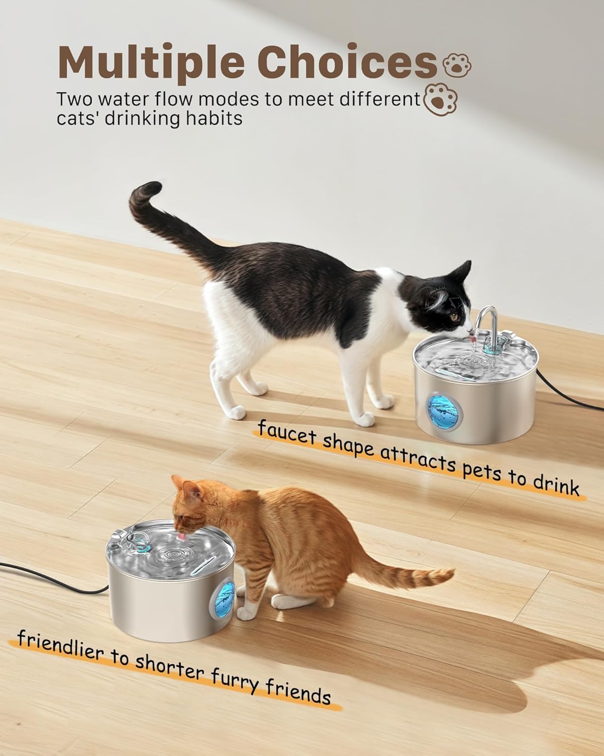 Detalle 2 de Katzenbrunnen für Katzen 2,2 l Edelstahl