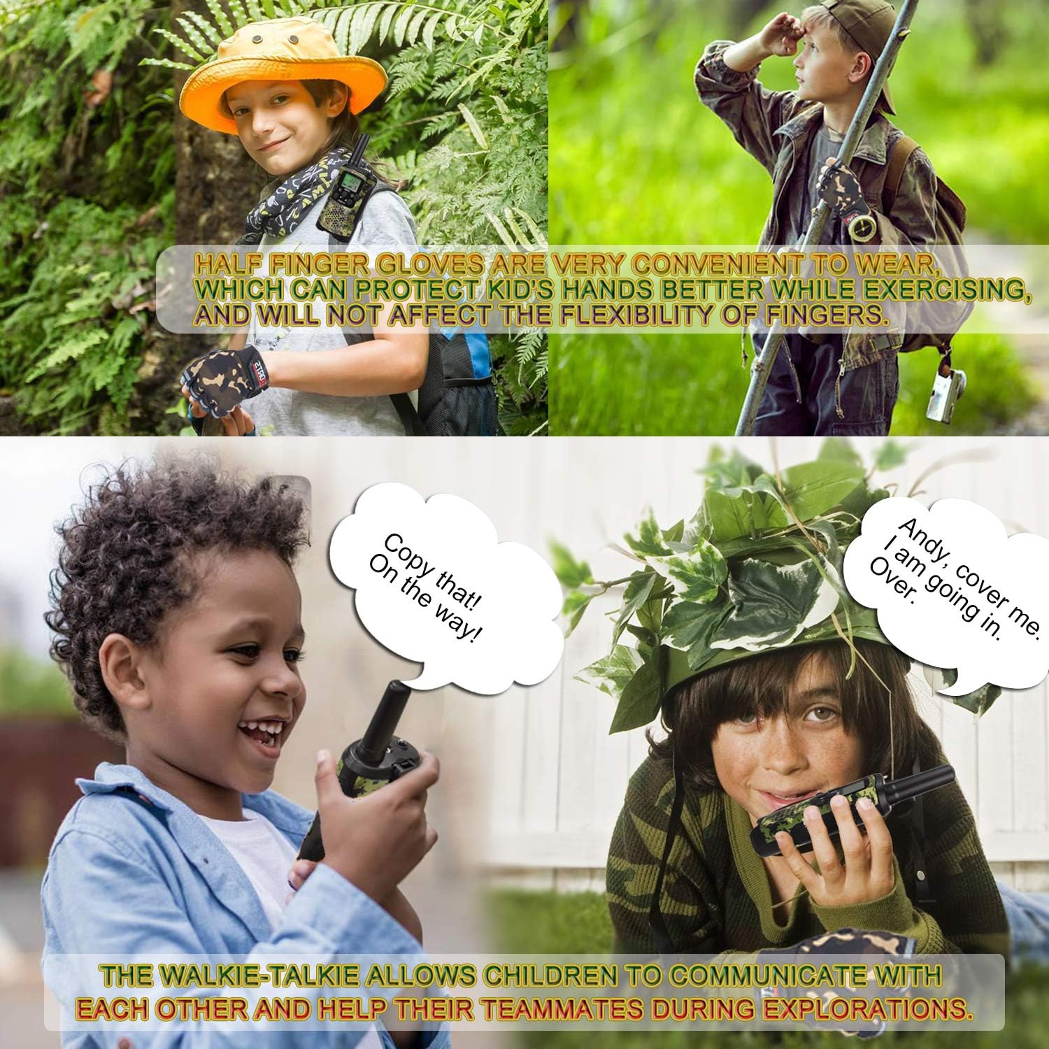 Detalle de Kids Walkie Talkies for Outdoor Adventures: 8-Channel 2-Way Radio for Children Aged 4+