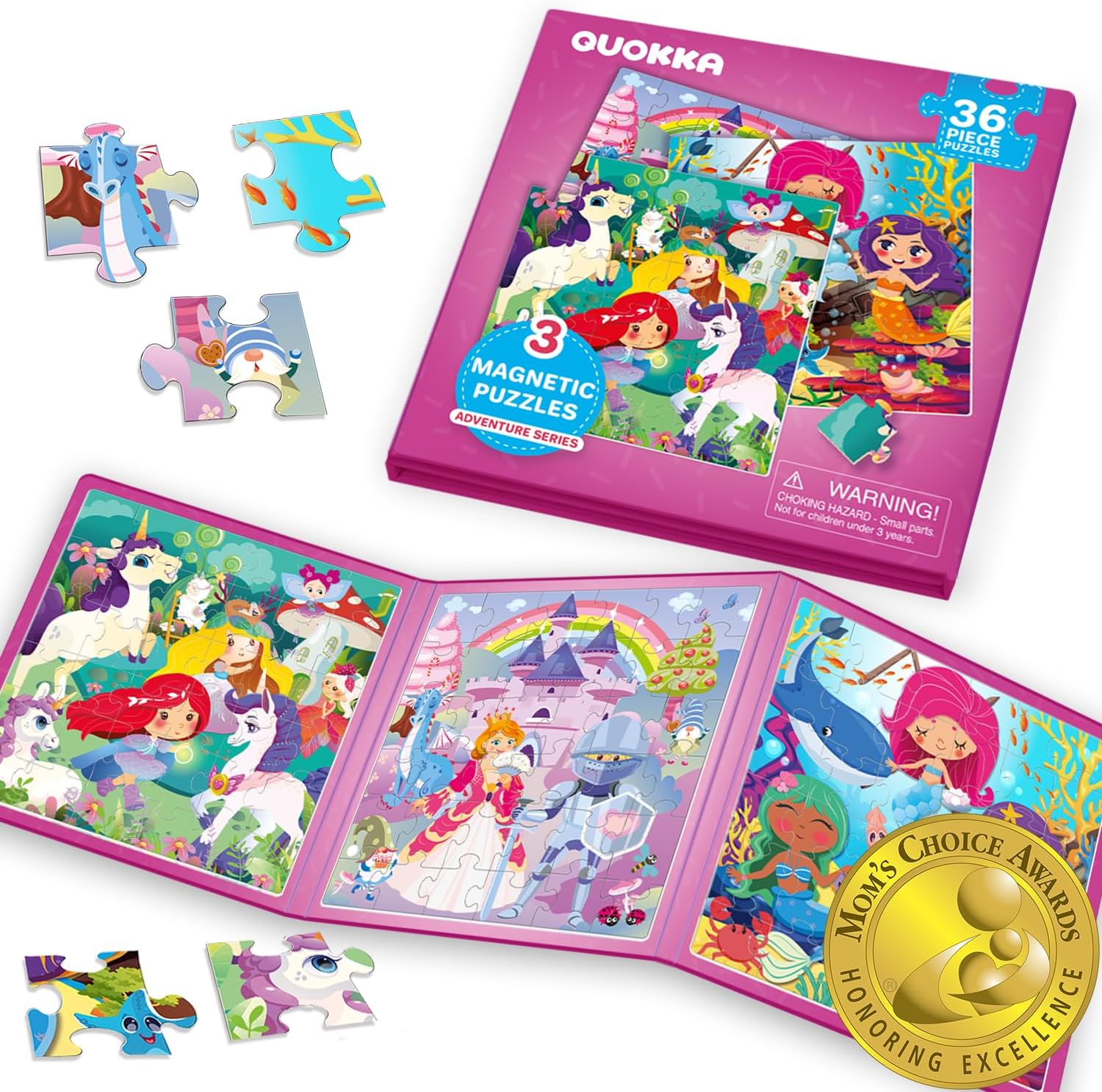 QUOKKA Puzzle magnetico Principessa Unicorno 36 pezzi 🧩