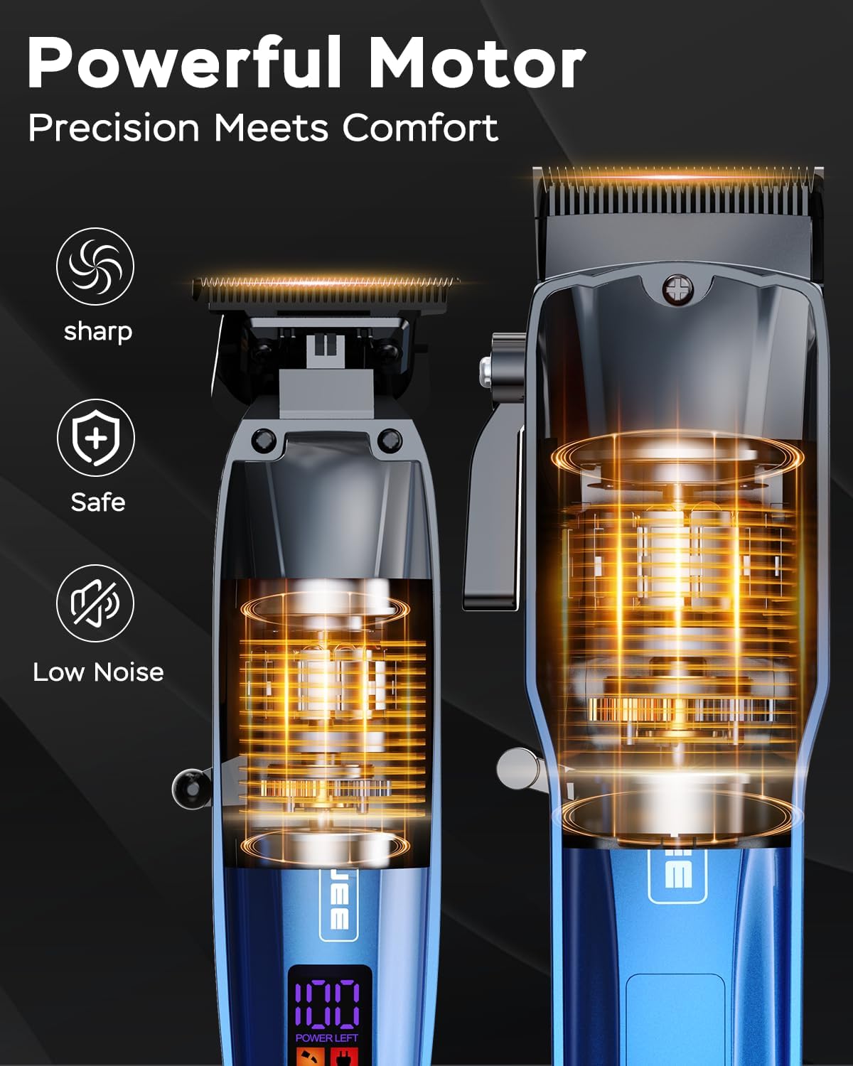 Detalle 2 de GinJee Professional Hair Clippers with Fade Lever ⚙