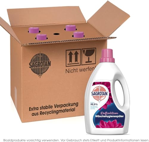 Detalle 2 de Sagrotan Wäsche-Hygienespüler Duftedition – Desinfektionsspüler für hygienisch saubere Wäsche (4 x 1,5 l)