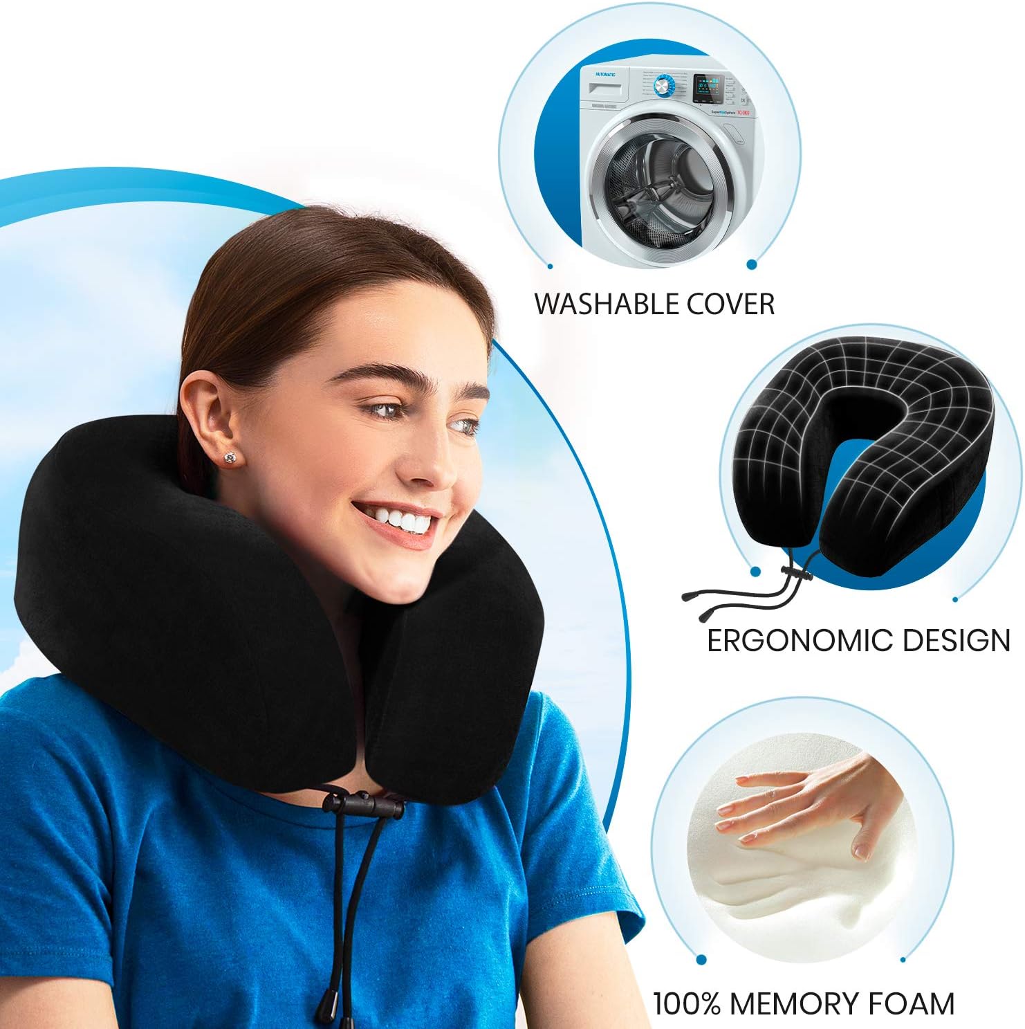Thumbnail 5 de Everlasting Comfort Neck Pillow memory-foam travel pillow