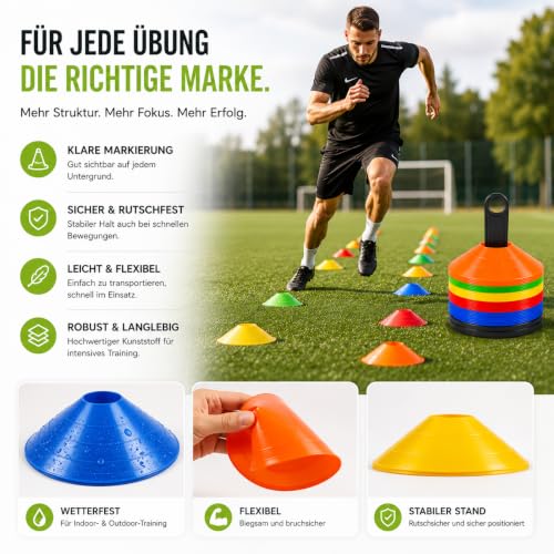 Detalle de 20x Coni da Allenamento – TK Gruppe Timo Klingler: Set da 25 coni colorati per slalom e sport