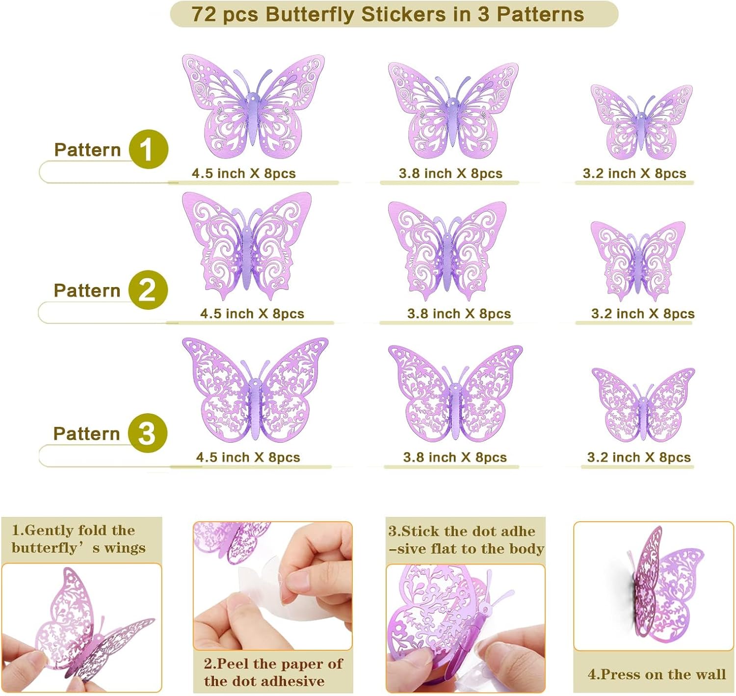 Detalle 2 de Butterfly Wall Decor, 3 Sizes