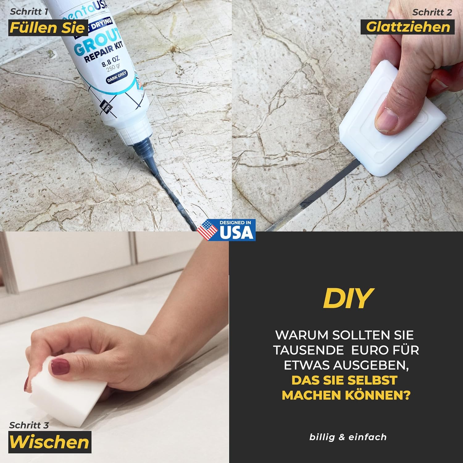 Thumbnail 1 de PENTAUSA Fugenmörtel Fugenreparatur Set für Fliesenfugen
