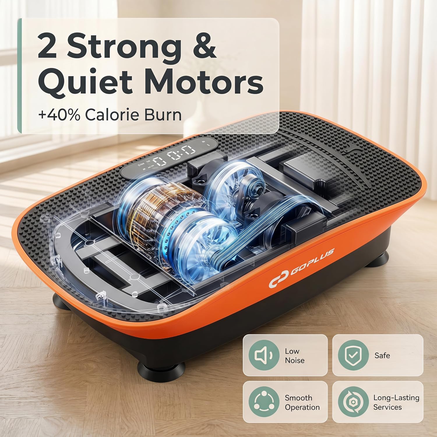 Detalle 2 de Goplus SU-38656US-PRO Pro Curved Vibration Plate, 10 Speeds and Remote
