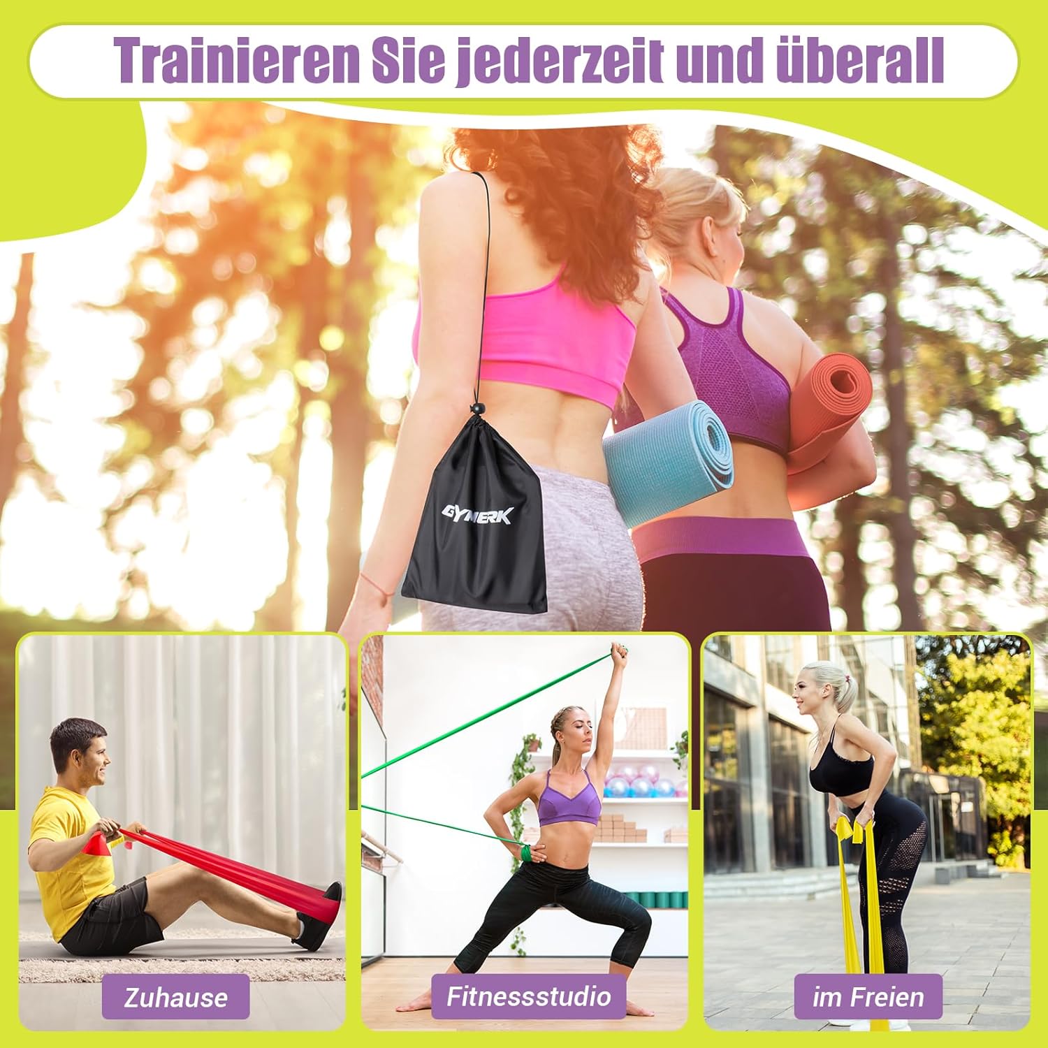 Thumbnail 6 de GYMERK Fitnessbänder 3er-Set 1,8 m