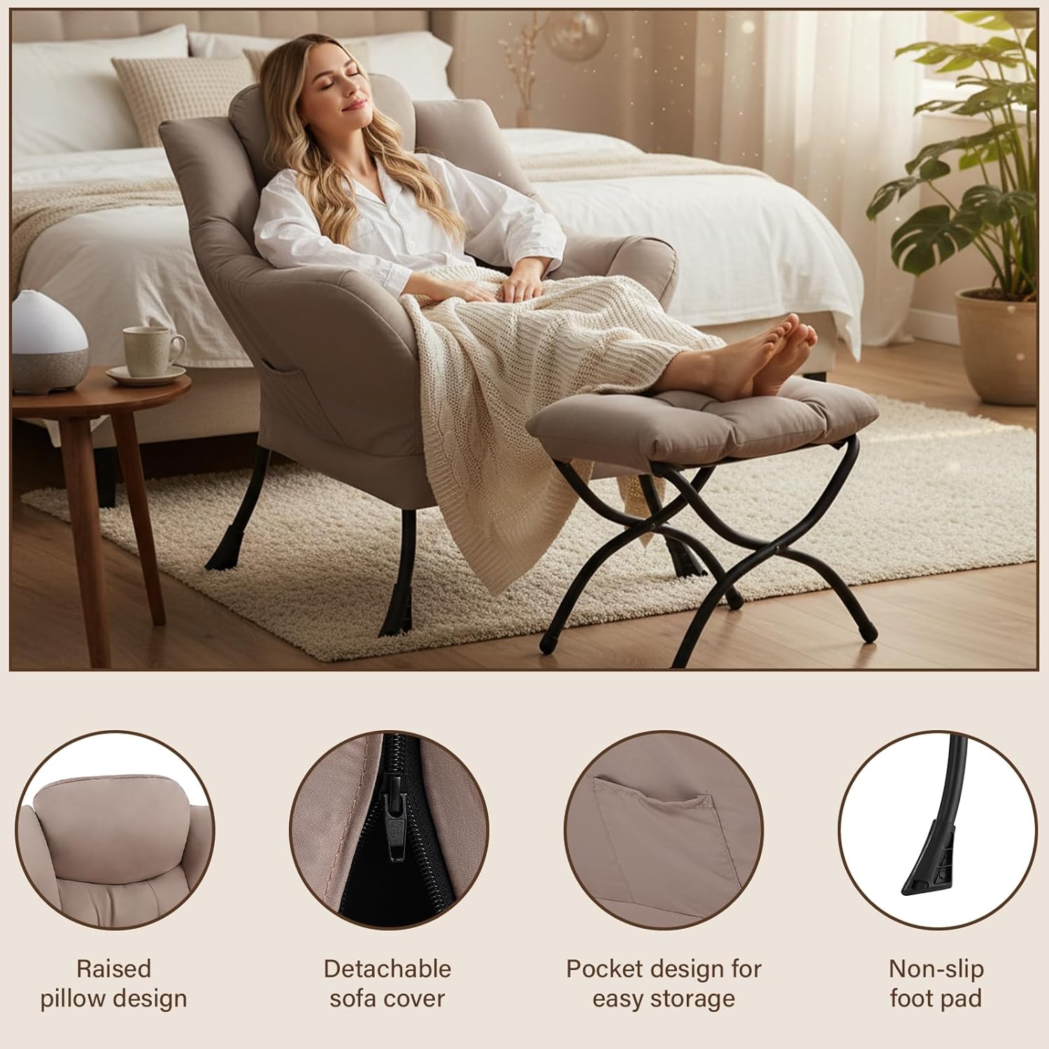 Detalle 2 de Welnow Lazy Chair 400 lb capacity
