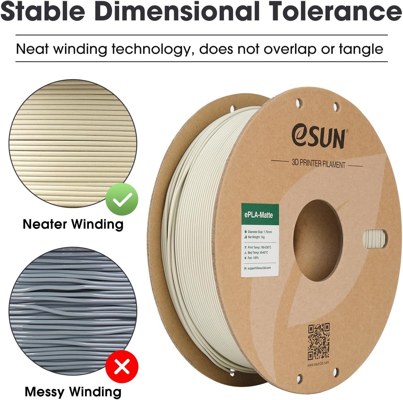 Detalle 2 de eSUN Filamento PLA opaco 1,75 mm 1 kg per stampanti 3D