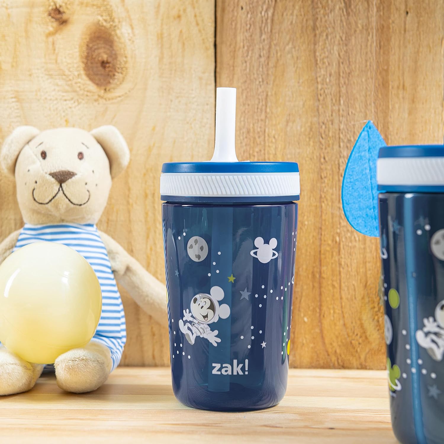 Detalle de Zak Designs U374-W330 Disney Mickey Kelso Toddler Straw Cups, 3-Piece Set