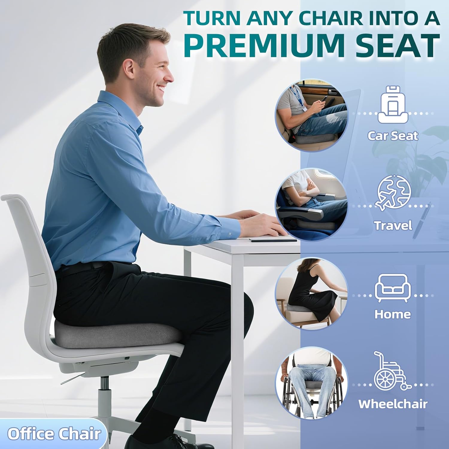 Thumbnail 2 de Ecosafeter memory foam seat cushion U-shape