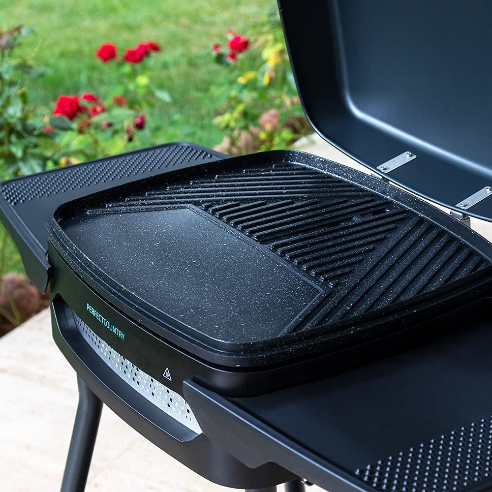 Detalle 2 de Cecotec Barbecue Elettrico Perfect Country 2000 EasyMove — Grill 43x38 cm, 2000 W, antiaderente