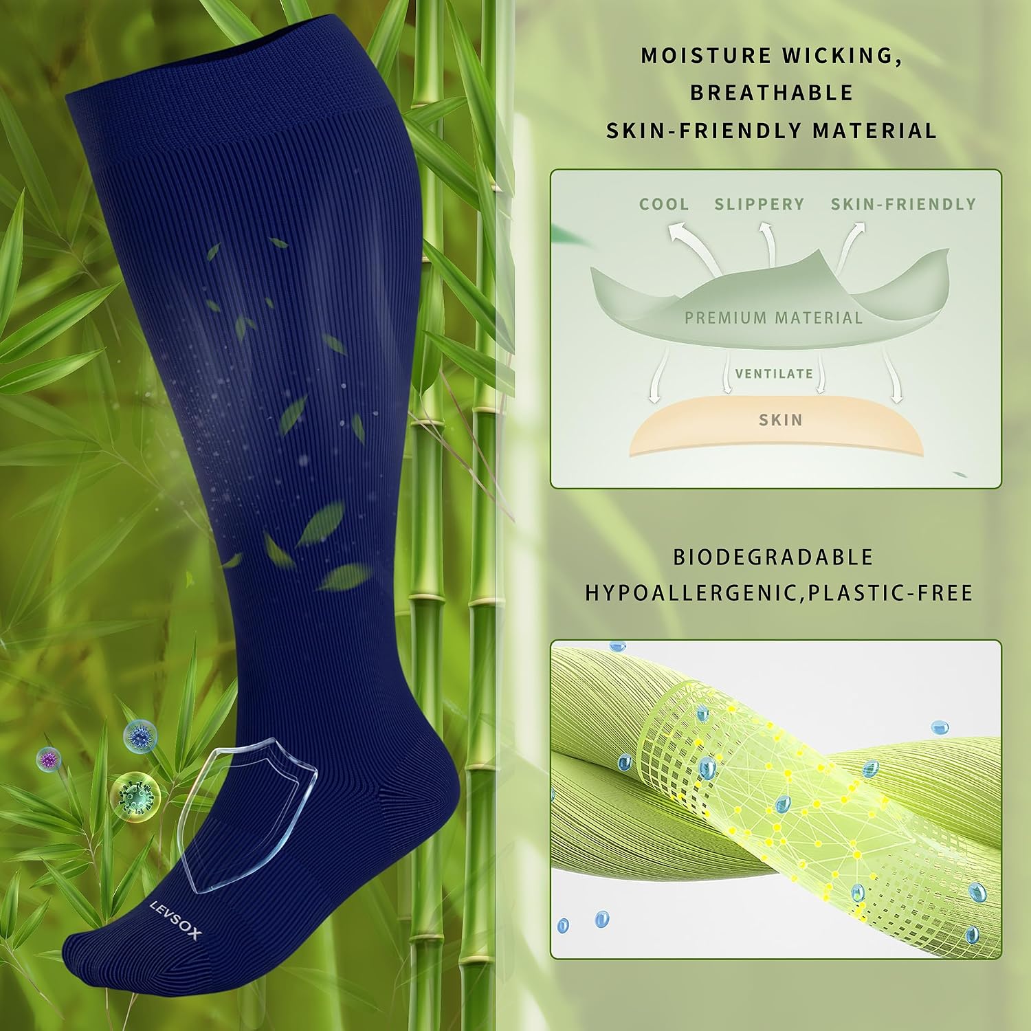 Detalle 2 de LEVSOX Compression Socks, 15-20 mmHg