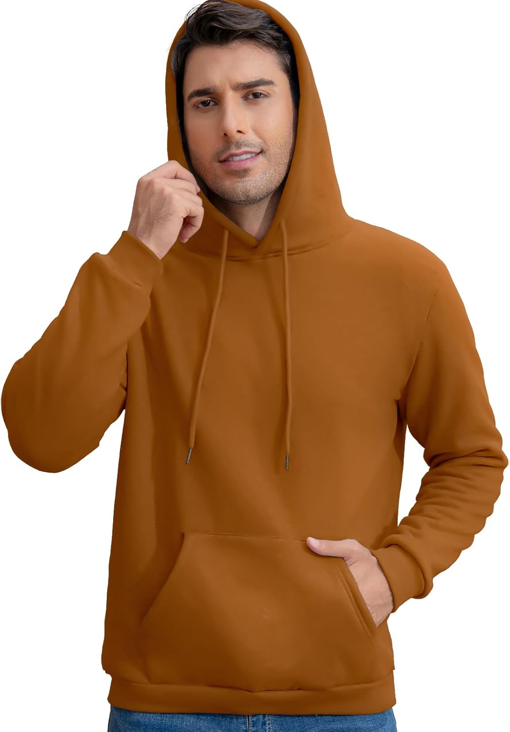 Thumbnail 1 de Vorvowry Fleecepullover Herren – Warmer Fleece Hoodie mit Sherpa-Futter und Kängurutasche