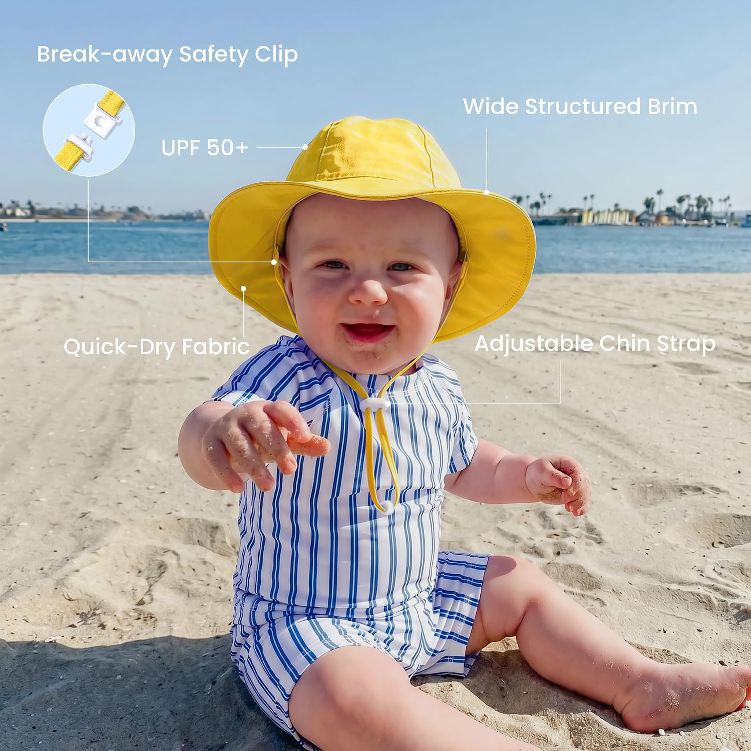 Thumbnail 2 de HECCEI Baby Sun Hat DryShade UPF 50+ — Adjustable, Breathable & Foldable Whale Design