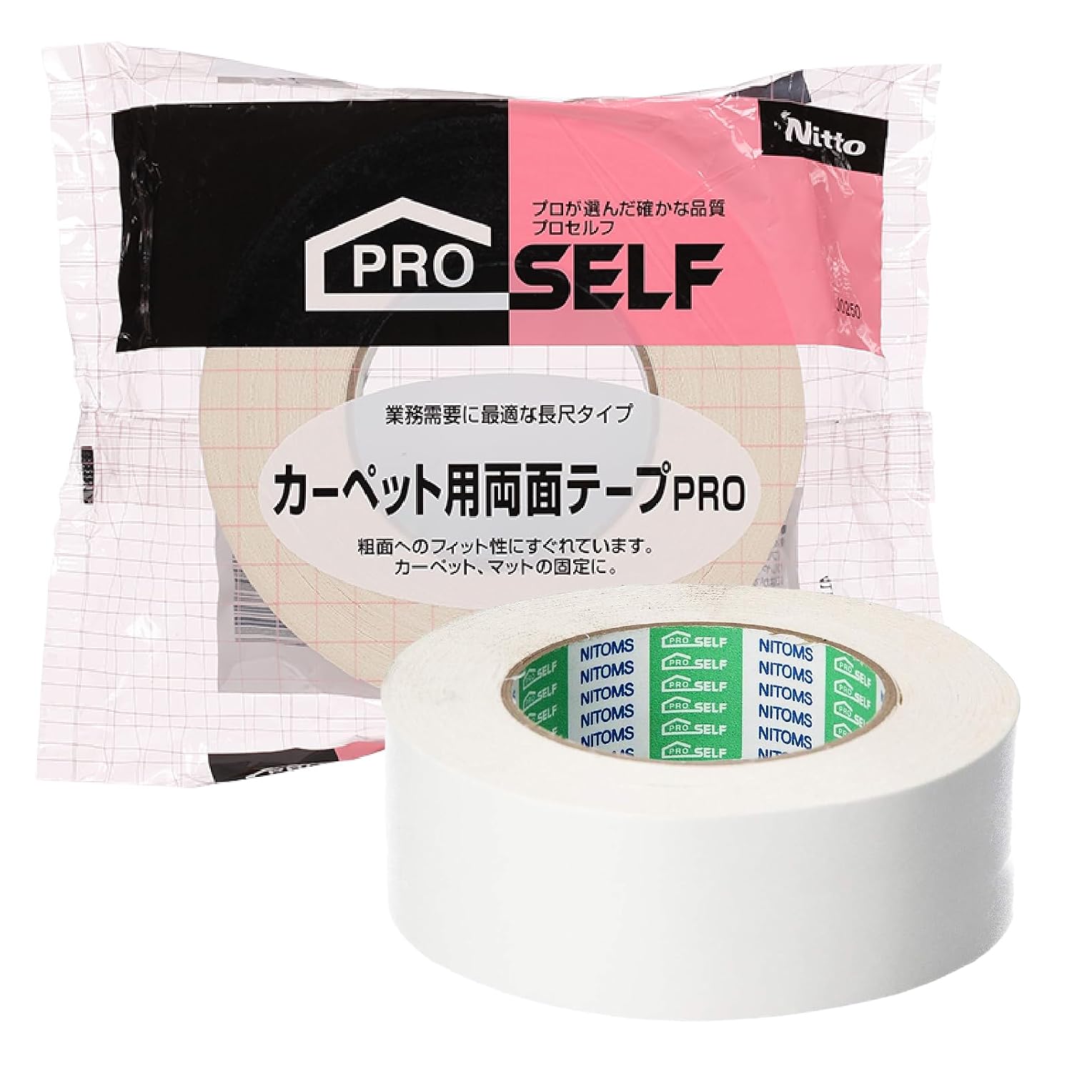 Detalle 2 de ニトムズ PROSELF J0270 カーペット用強粘着両面テープ 幅40mm×長さ25m