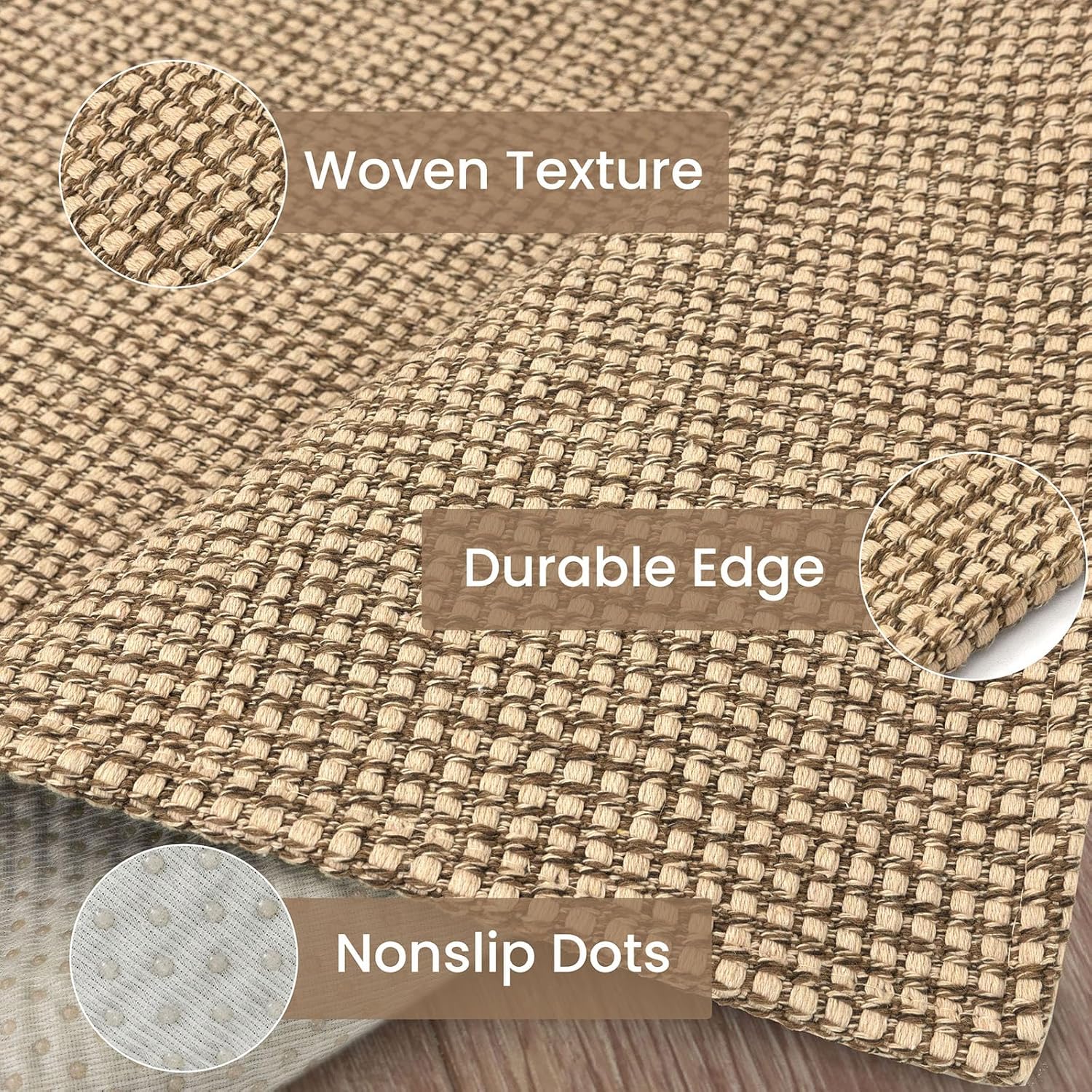Thumbnail 5 de IOHOUZE Washable Runner Rug 2x12 with Non-Slip Rubber Back (Orange/Tan/Brown)