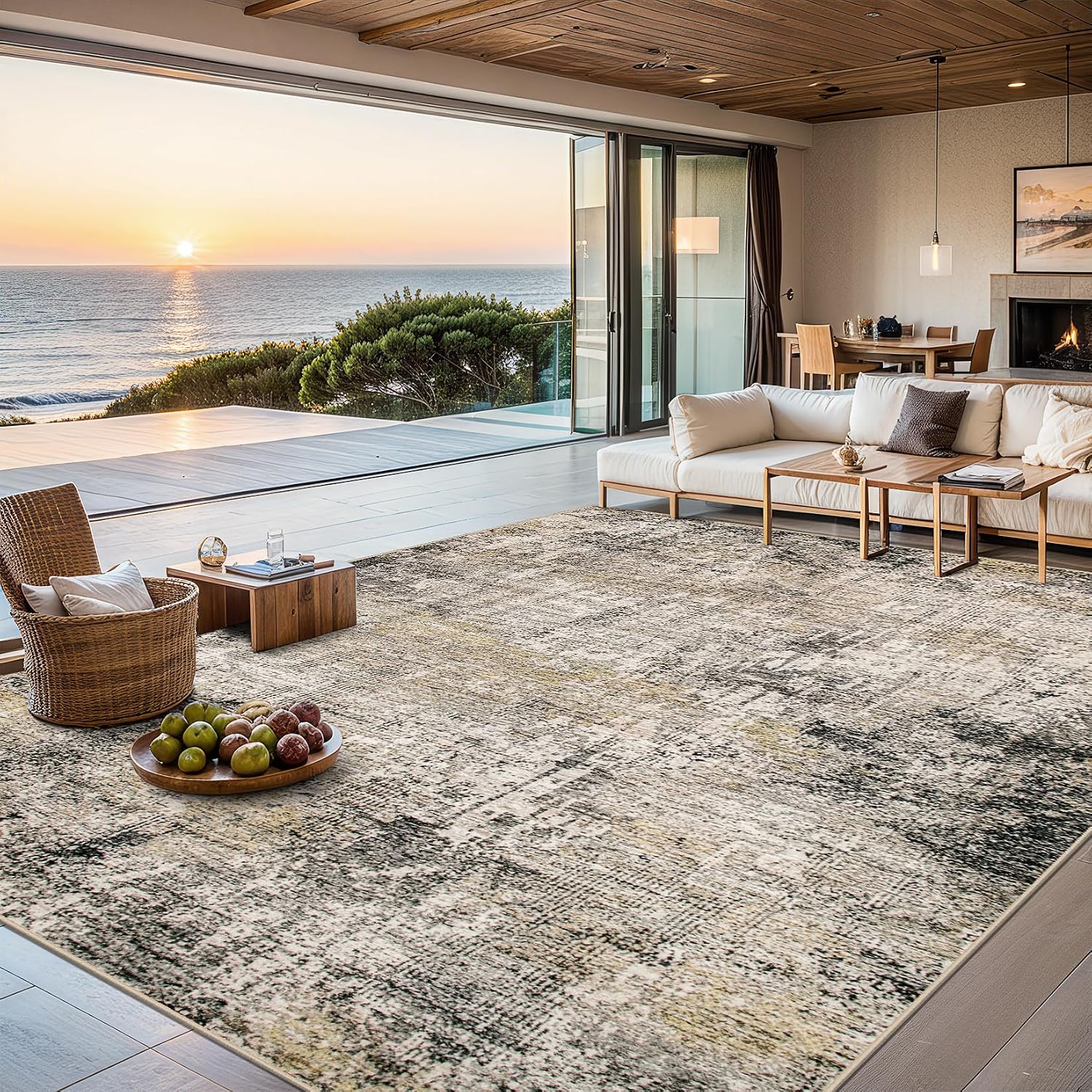 Detalle de 6x9 Washable Modern Abstract Area Rug