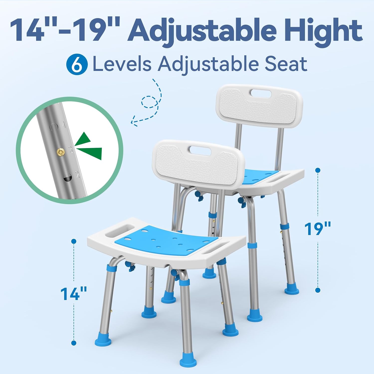Thumbnail 4 de Loyoda Shower Chair Adjustable Height, 400 lb capacity
