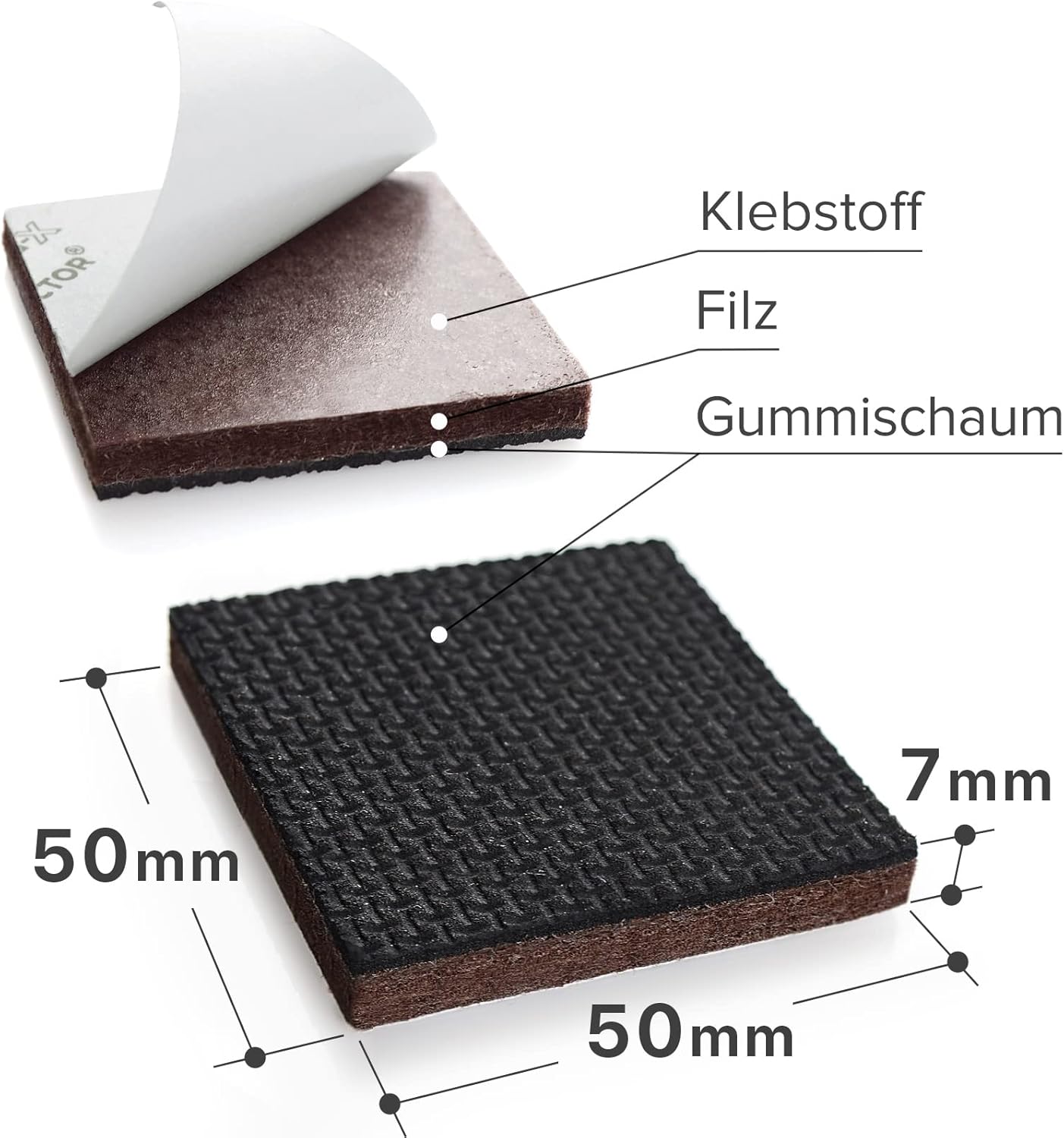 Detalle de X-Protector Antirutsch Pads 50 mm 16 Stück