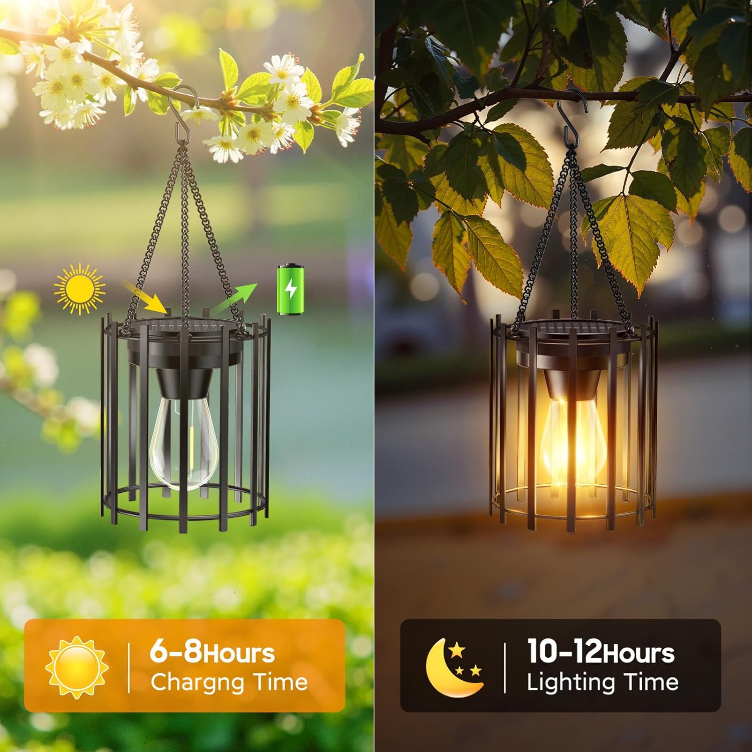 Thumbnail 1 de RECHOO Solarlampen für außen hängend (2er-Set) mit warmem LED-Licht, IP65