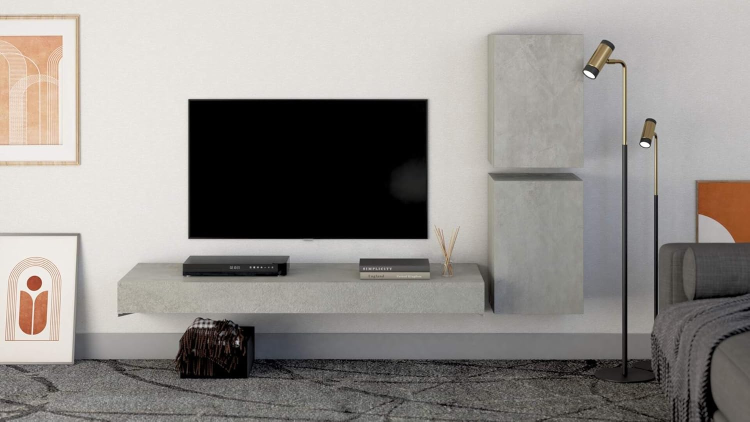 Thumbnail 4 de Mobili Fiver Support TV Mural Evolution 120x40 — Gris Béton, Made in Italy