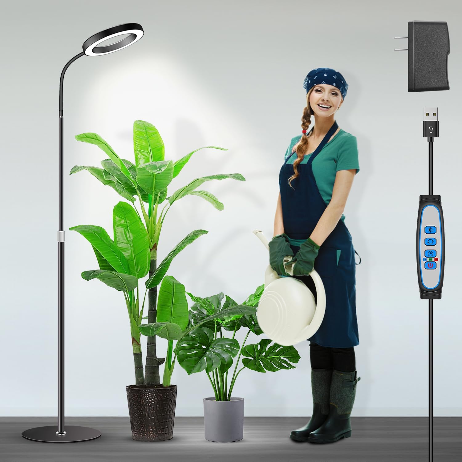 Detalle de Garpsen Grow Lights 23–67" adjustable LED floor lamp 🌱