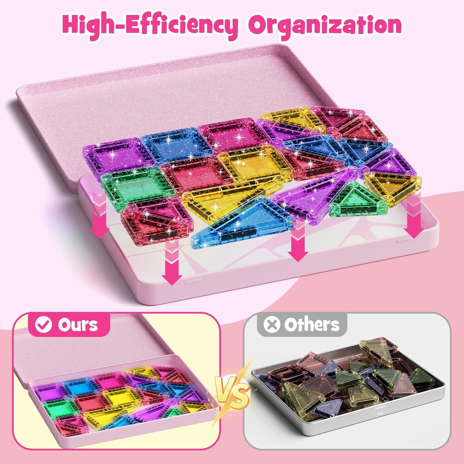 Detalle 2 de Travel Magnetic Tiles Glitter 42pcs set