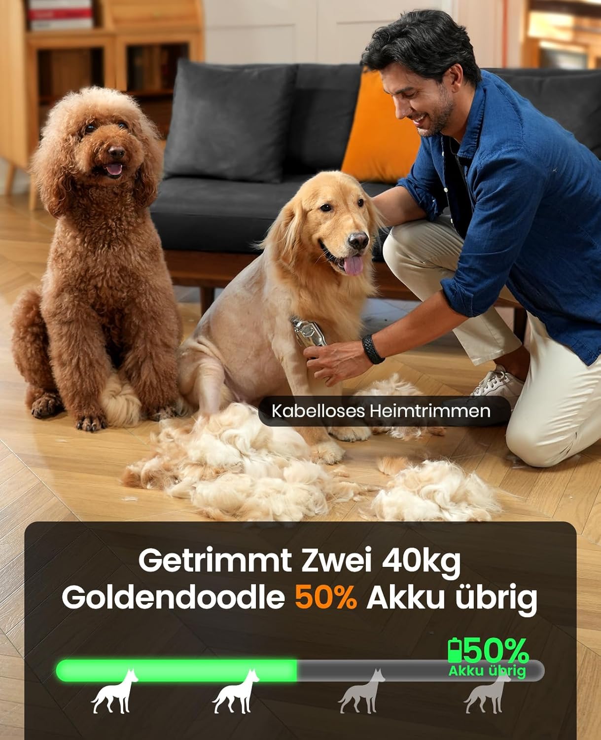 Thumbnail 5 de oneisall Leise Hundeschermaschine 2000 mAh